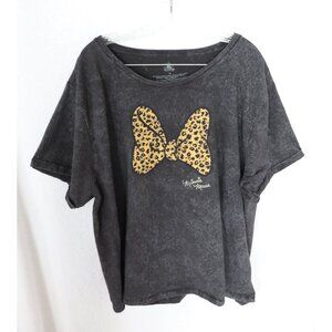 Disney short sleeve Minnie Mouse bow tee, gray grunge, 4XL